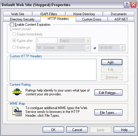 IIS Admin, Manage HTTP Header IIS Admin, Manage HTTP Header