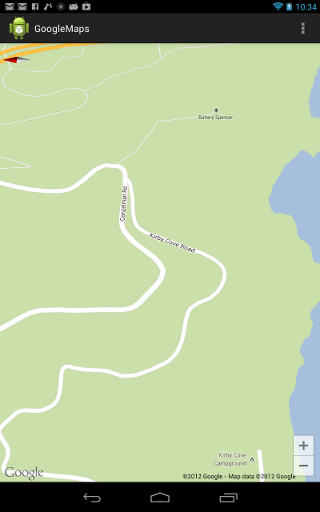Map at specific location in Android app