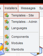 Install template menu