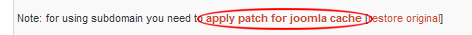 Apply patch to Joomla cache