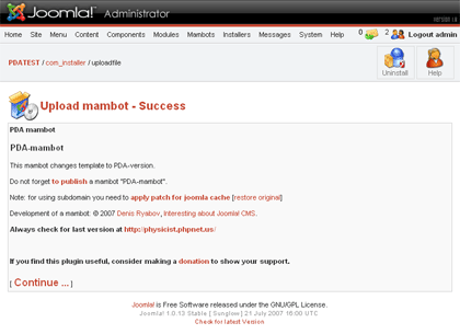 Successful mambot install