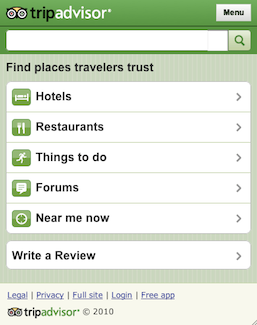 Facebook's mobile site