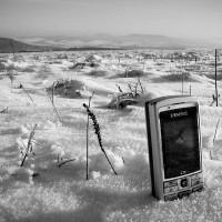 Phone in snow